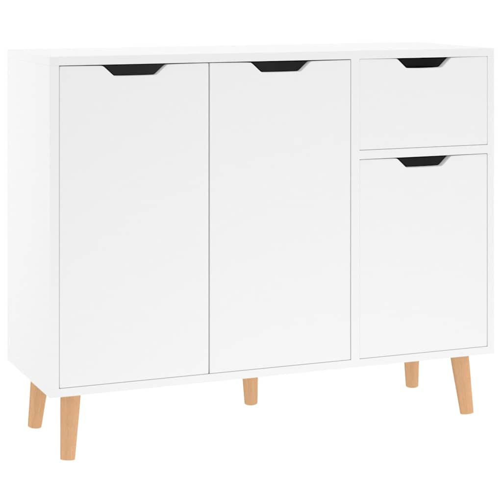 Puhvetkapp, kõrgläikega valge, 90x30x72 cm, tehispuit