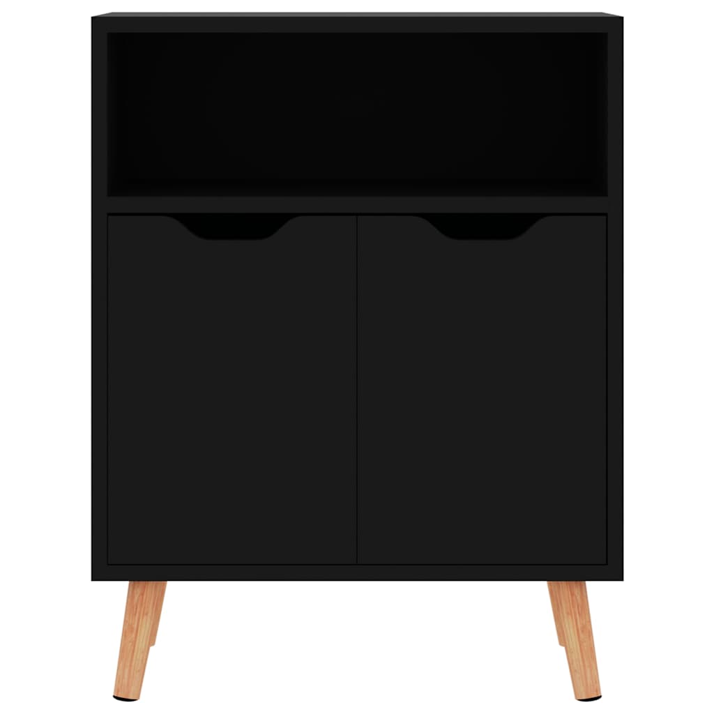 Puhvetkapp, kõrgläikega must, 60x30x72 cm, tehispuit