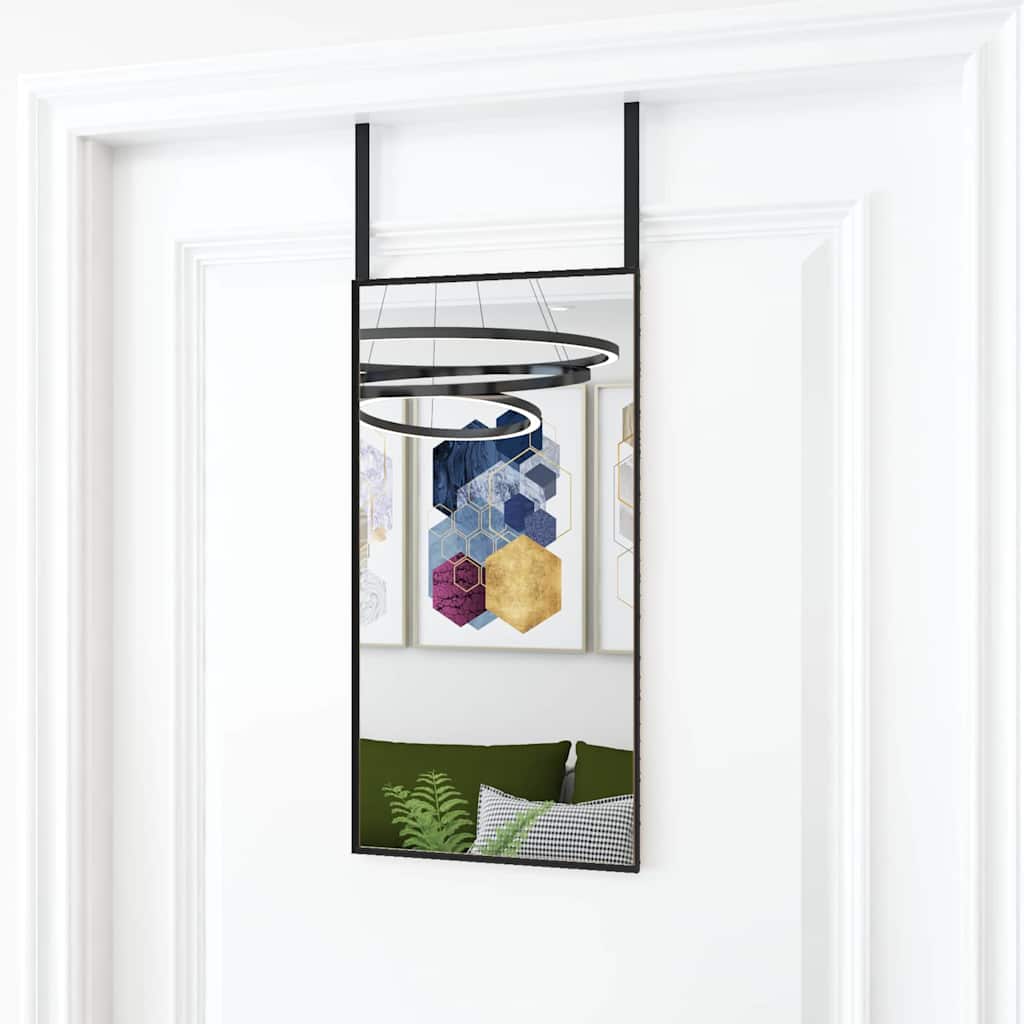 Uksepeegel, must, 30 x 60 cm, klaas ja alumiinium