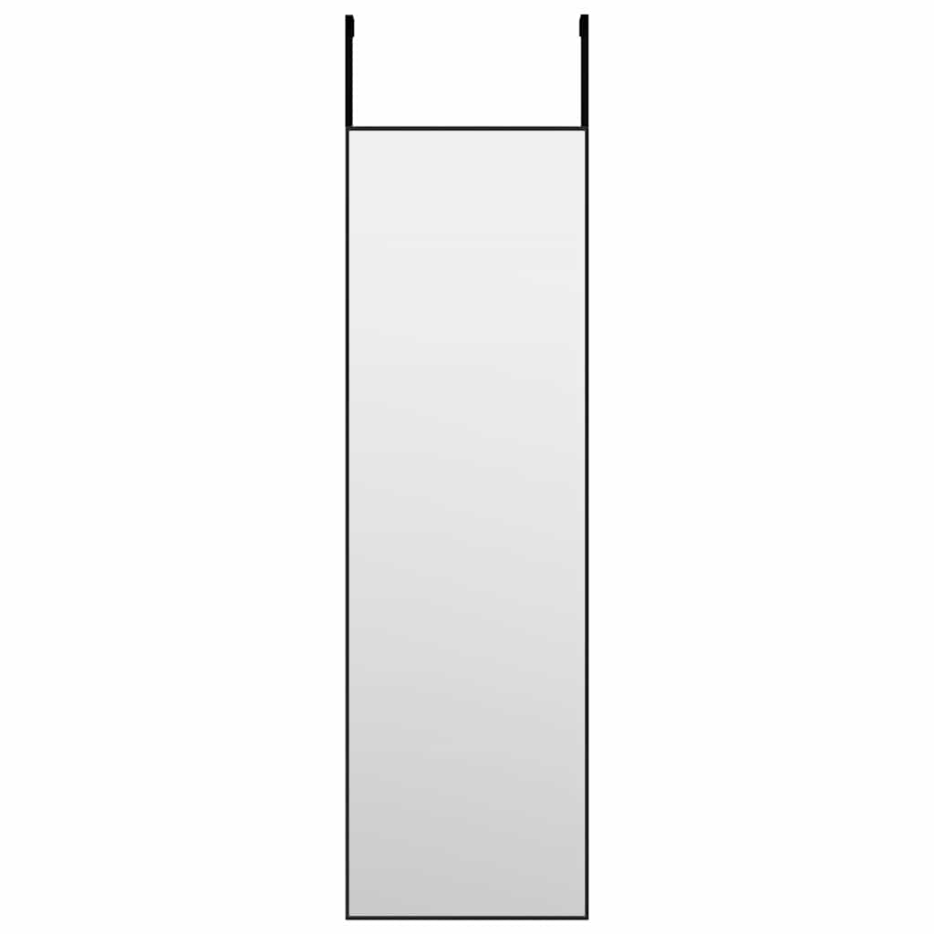 Uksepeegel, must, 30 x 100 cm, klaas ja alumiinium