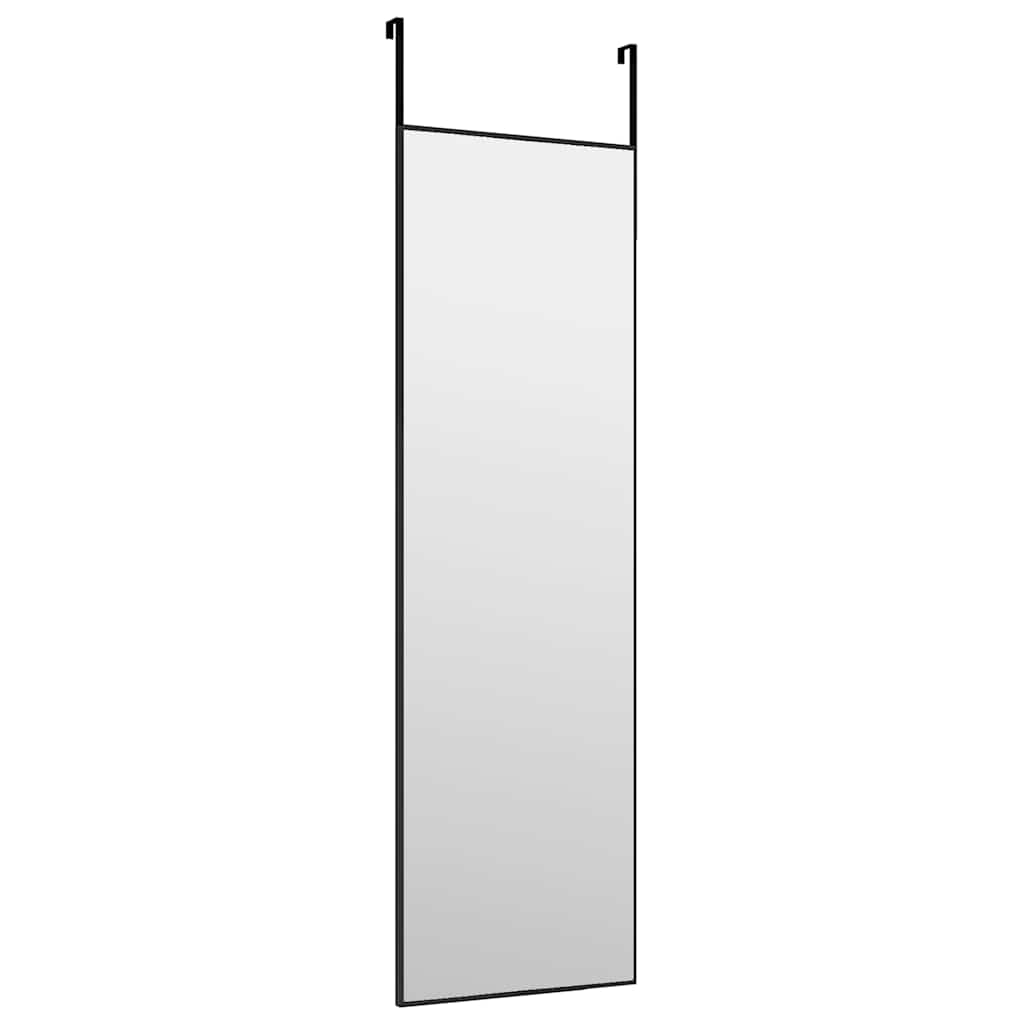 Uksepeegel, must, 30 x 100 cm, klaas ja alumiinium