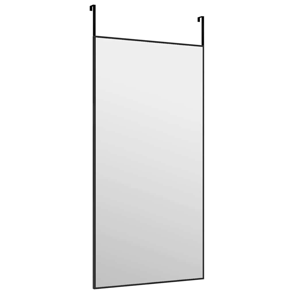 Uksepeegel, must, 40 x 80 cm, klaas ja alumiinium