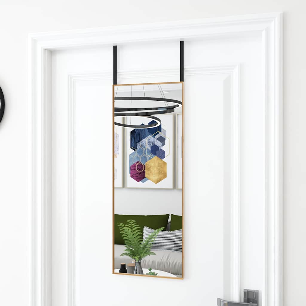 Uksepeegel, kuldne, 30 x 80 cm, klaas ja alumiinium