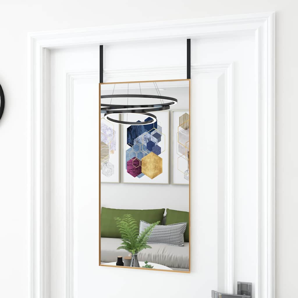 Uksepeegel, kuldne, 40 x 80 cm, klaas ja alumiinium
