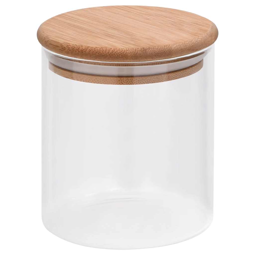 Klaasist säilituspurgid, bambusest kaanega, 10 tk, 600 ml