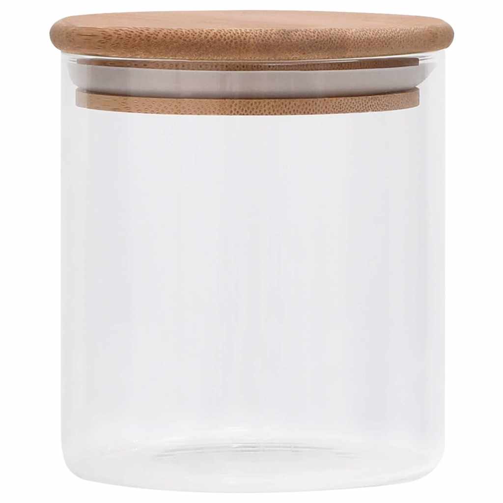 Klaasist säilituspurgid, bambusest kaanega, 10 tk, 600 ml