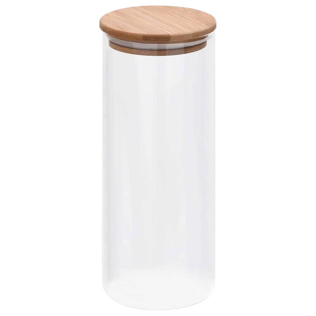 Klaasist säilituspurgid, bambusest kaanega, 6 tk, 1000 ml