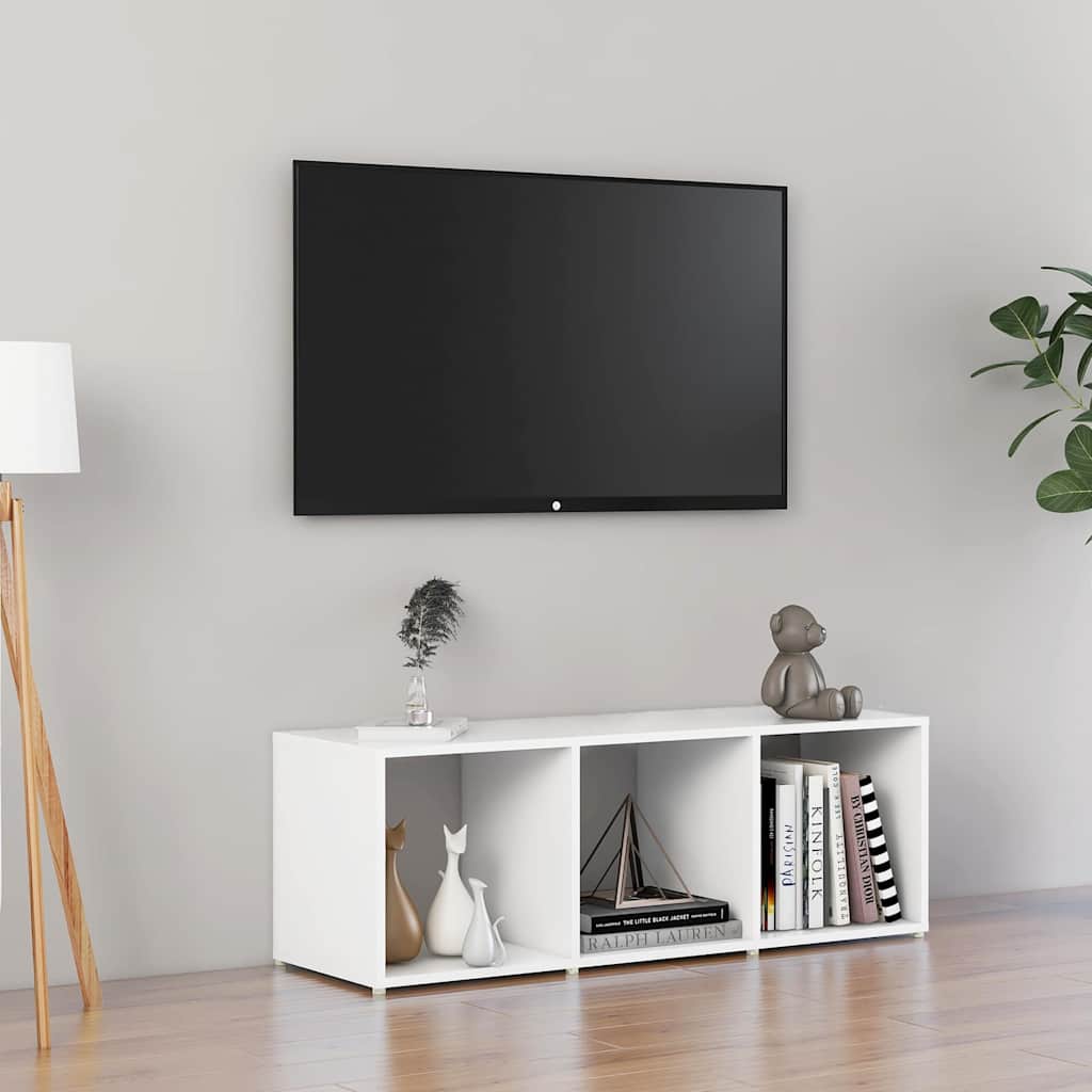 Telerikapp, valge, 107x35x37 cm, puitlaastplaat