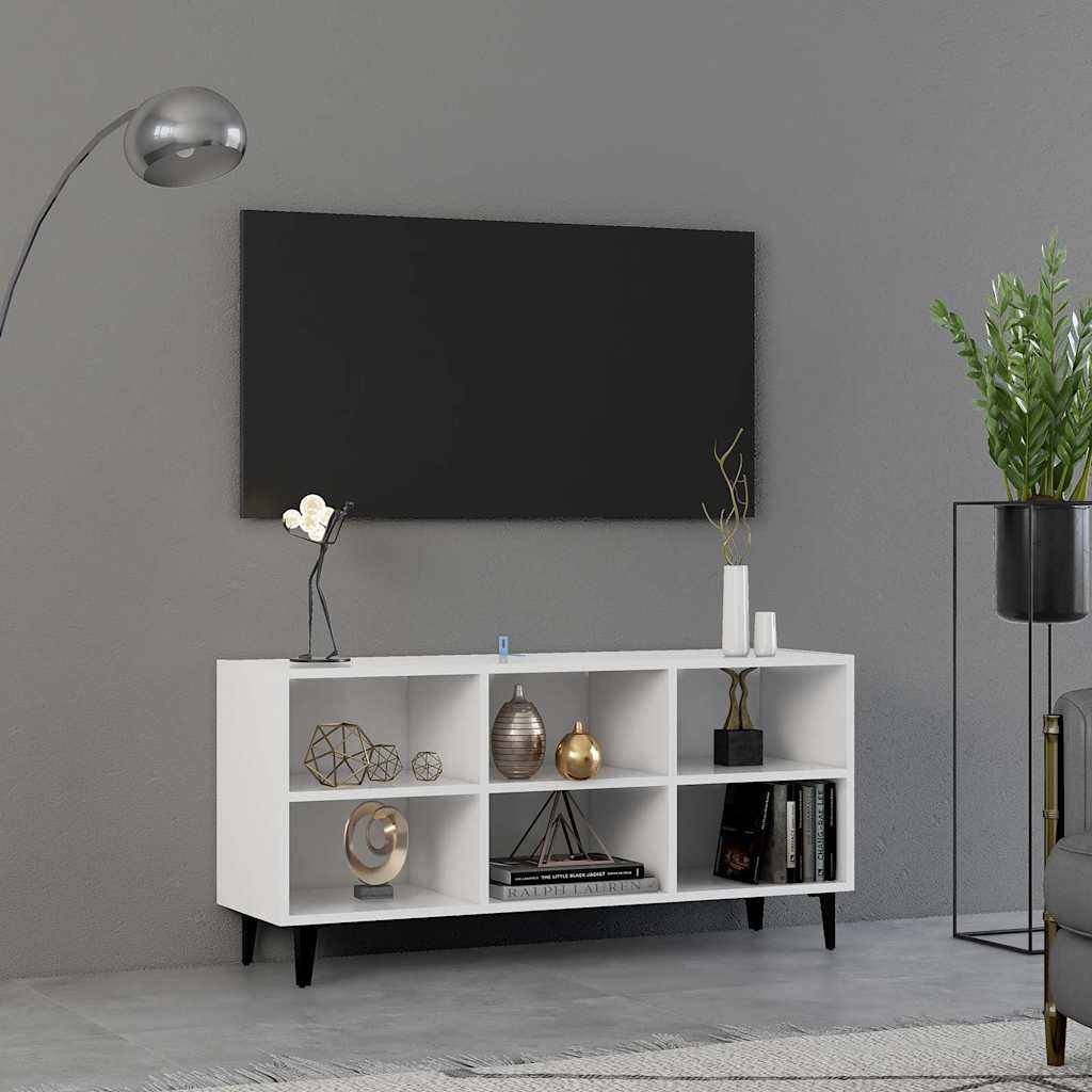 Metalljalgadega telerikapp, valge, 103,5 x 30 x 50 cm