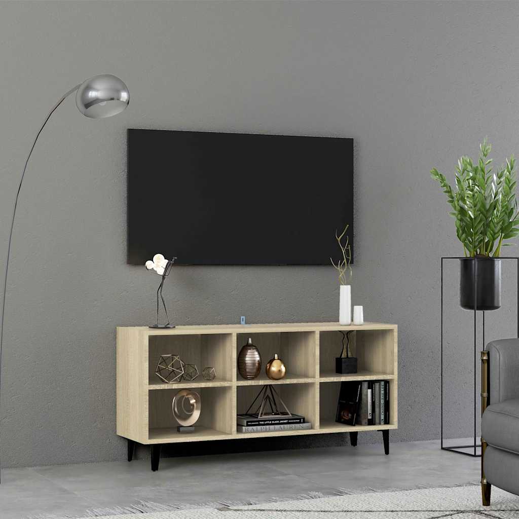 Metalljalgadega telerikapp, Sonoma tamm, 103,5 x 30 x 50 cm