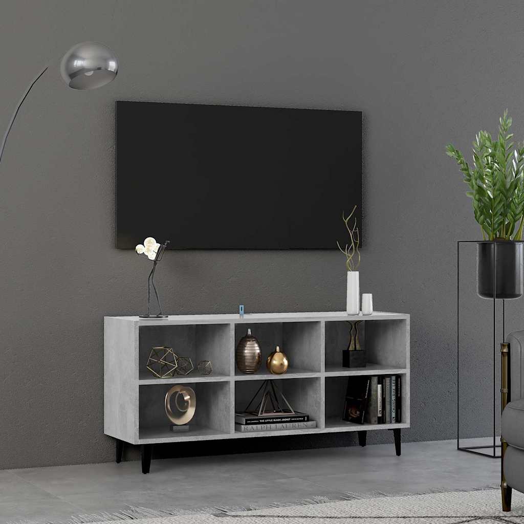 Metalljalgadega telerikapp, betoonhall, 103,5 x 30 x 50 cm