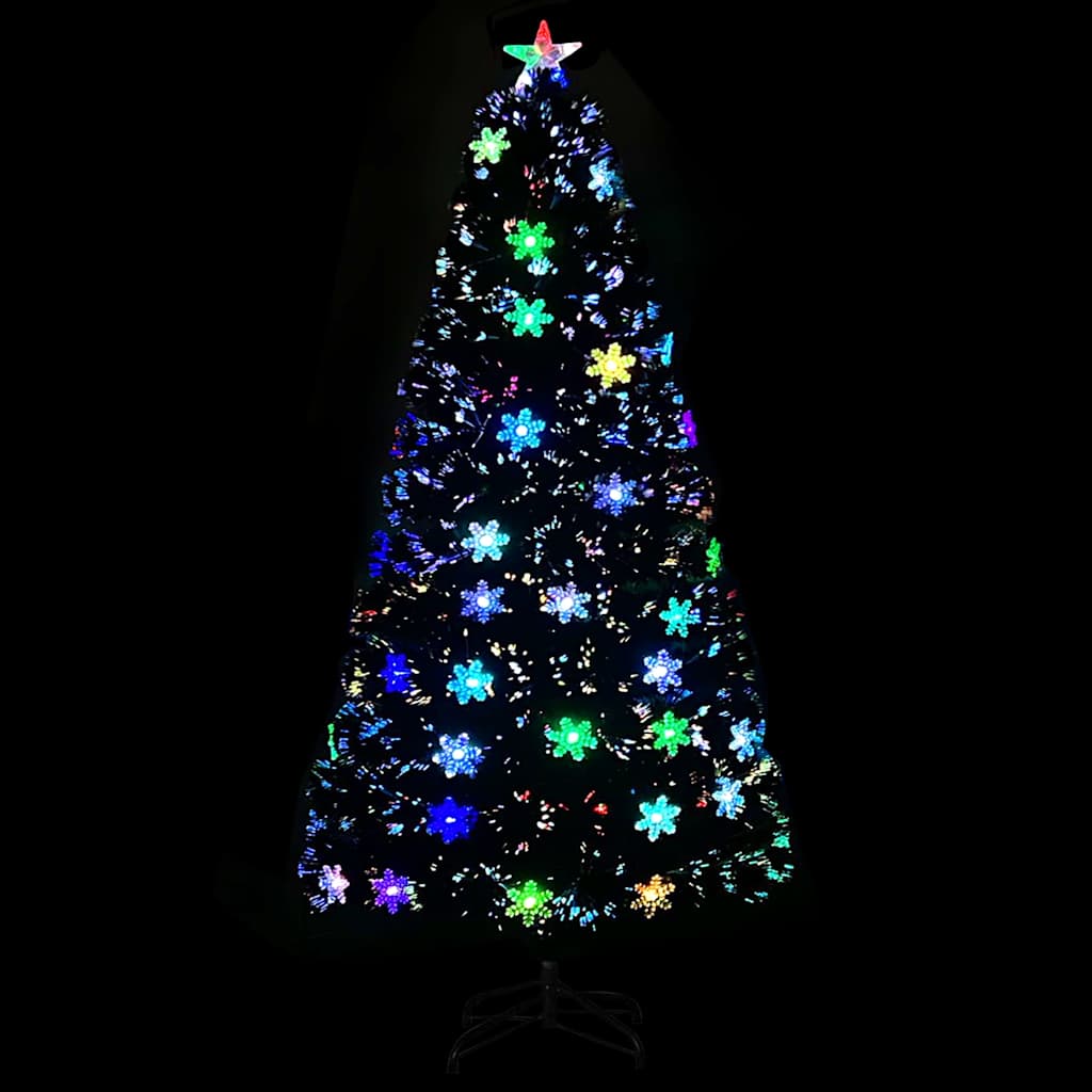 Kunstkuusk LED-lumehelvestega, must, 120 cm, kiudoptiline