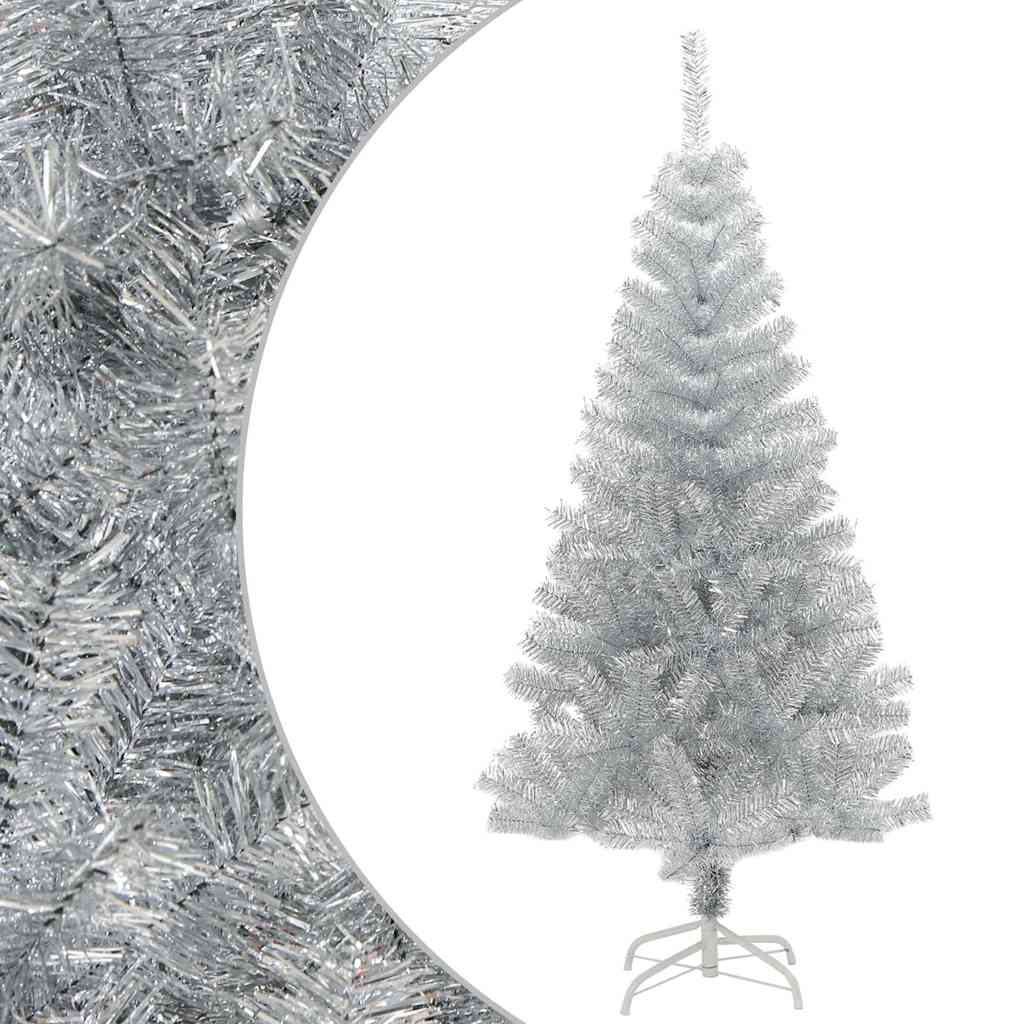 Kunstkuusk alusega, hõbedane, 120 cm, PET