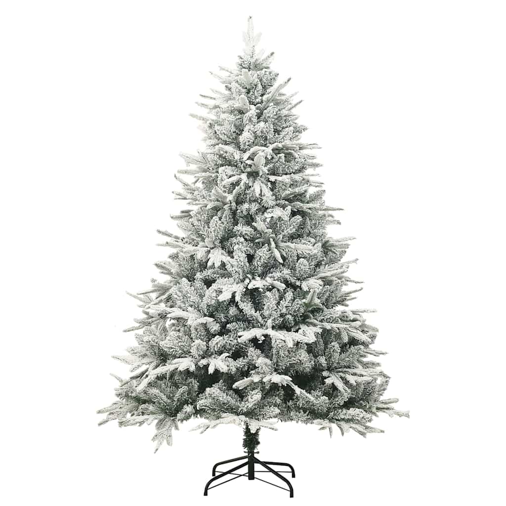 Kunstkuusk lumiste okstega, roheline, 240 cm, PVC ja PE