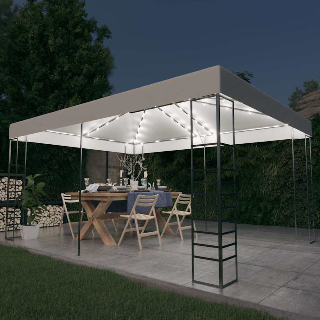 Varjualune, LED-nöörvalgustitega, 4 x 3 x 2,7 m, valge