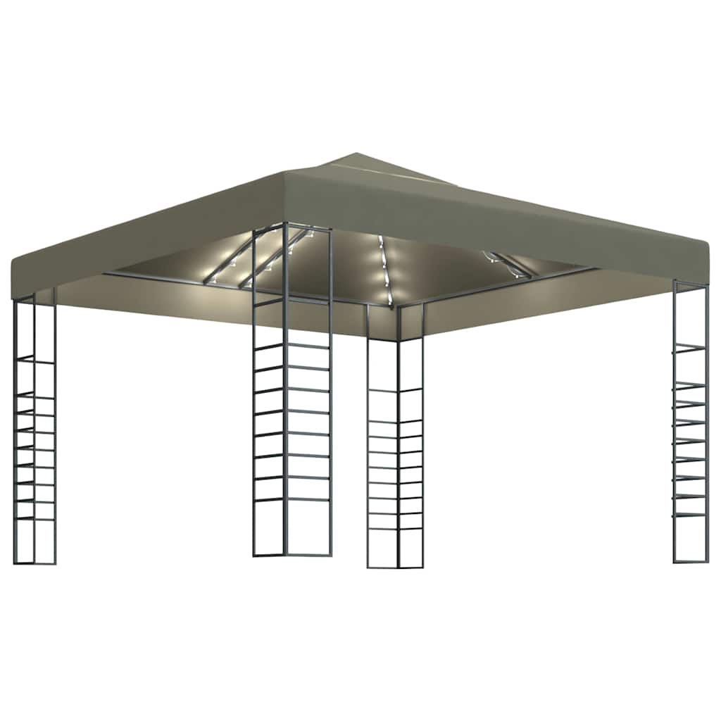 Aiatelk, LED-nöörvalgustitega, 3 x 3 m, pruunikashall