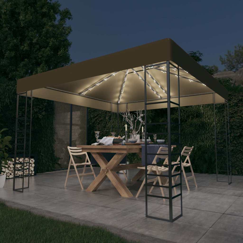 Aiatelk, LED-nöörvalgustitega, 3 x 3 m, pruunikashall