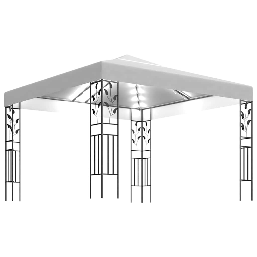 Varjualune, LED-nöörvalgustitega, 3 x 3 m, valge
