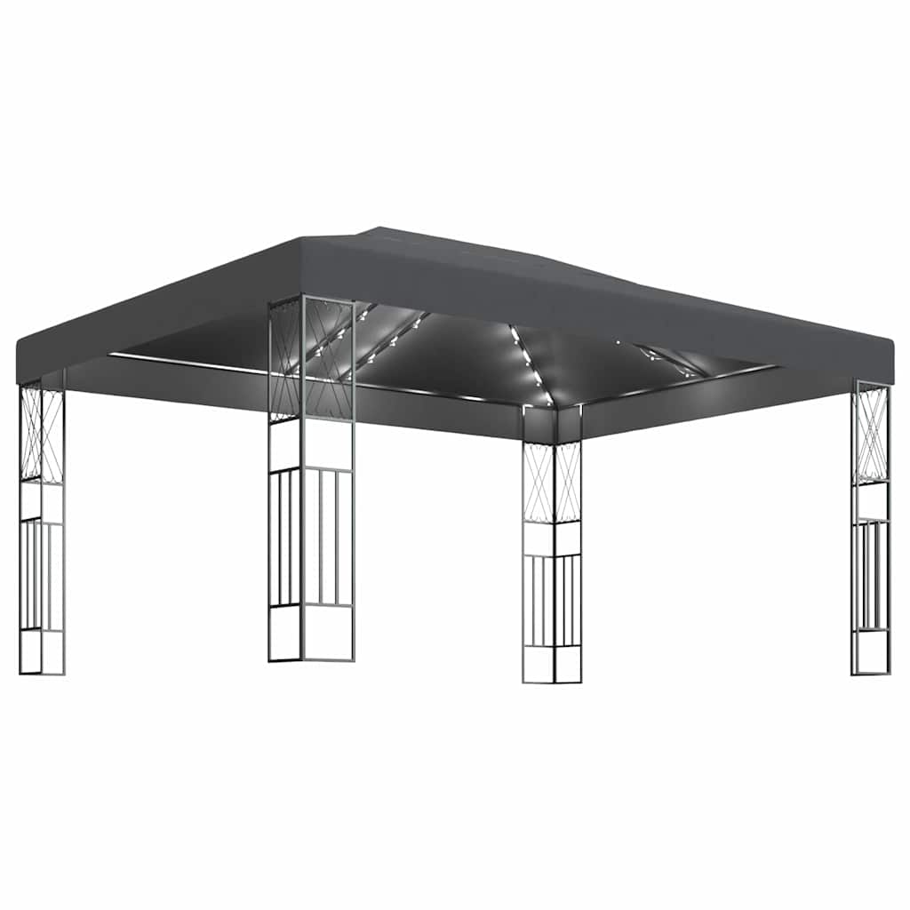Varjualune, LED-nöörvalgustitega, 3x4 m, antratsiithall kangas