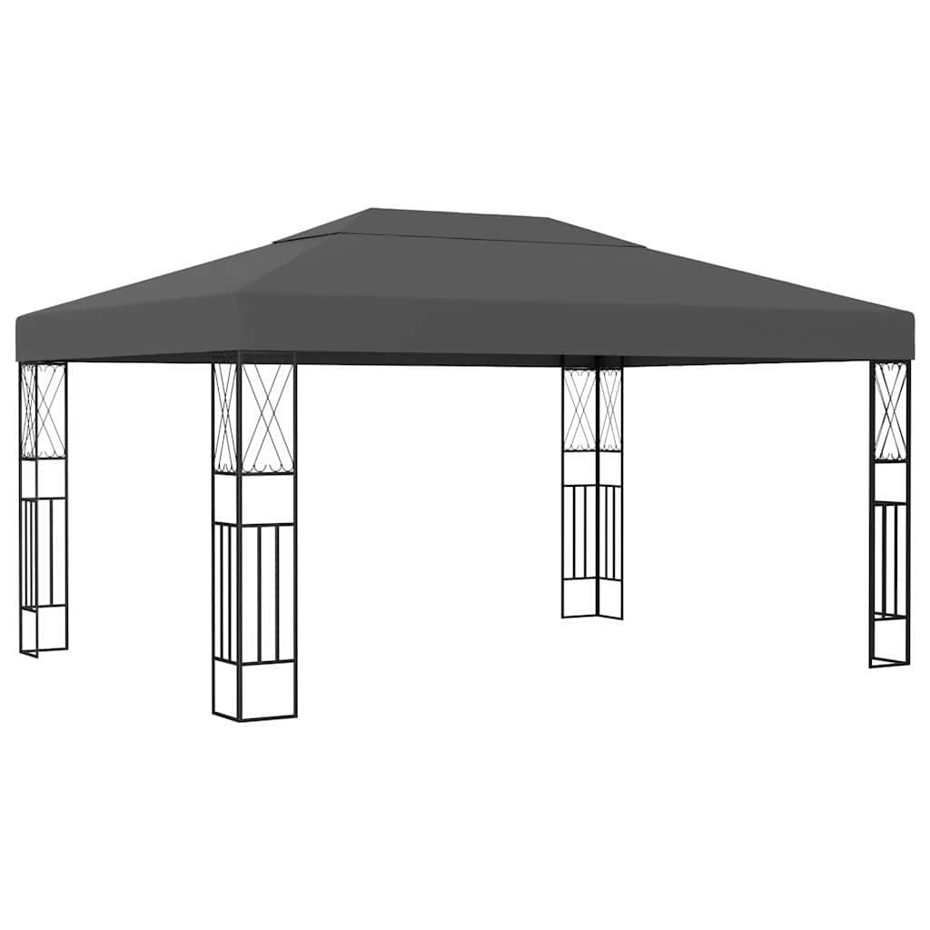 Varjualune, LED-nöörvalgustitega, 3x4 m, antratsiithall kangas