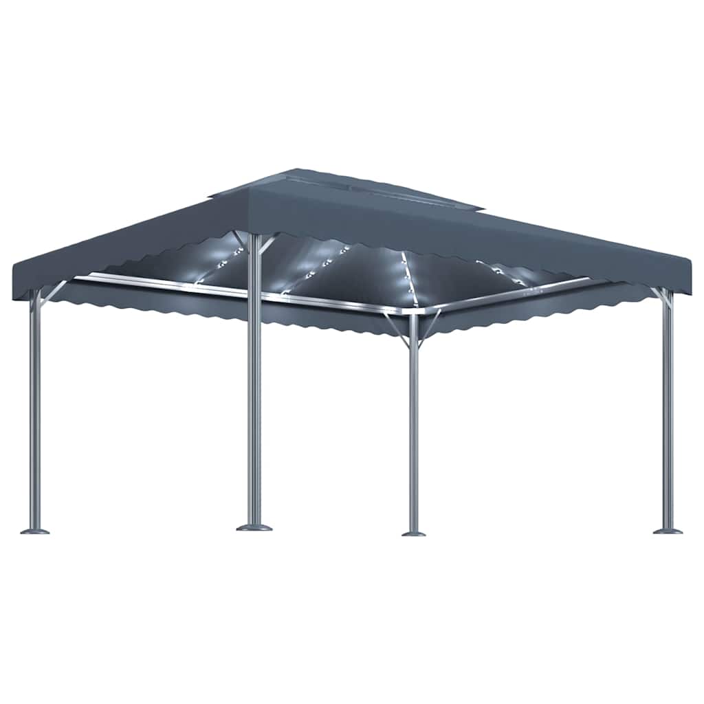 Varikatus, LED-nöörvalgustitega, 400x300 cm, antratsiithall