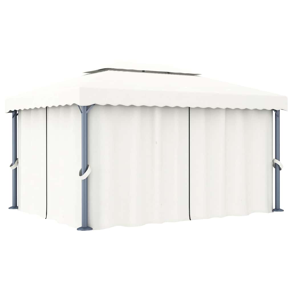 Varikatus, kardin, LED-nöörvalgusti 4x3 m kreemjas