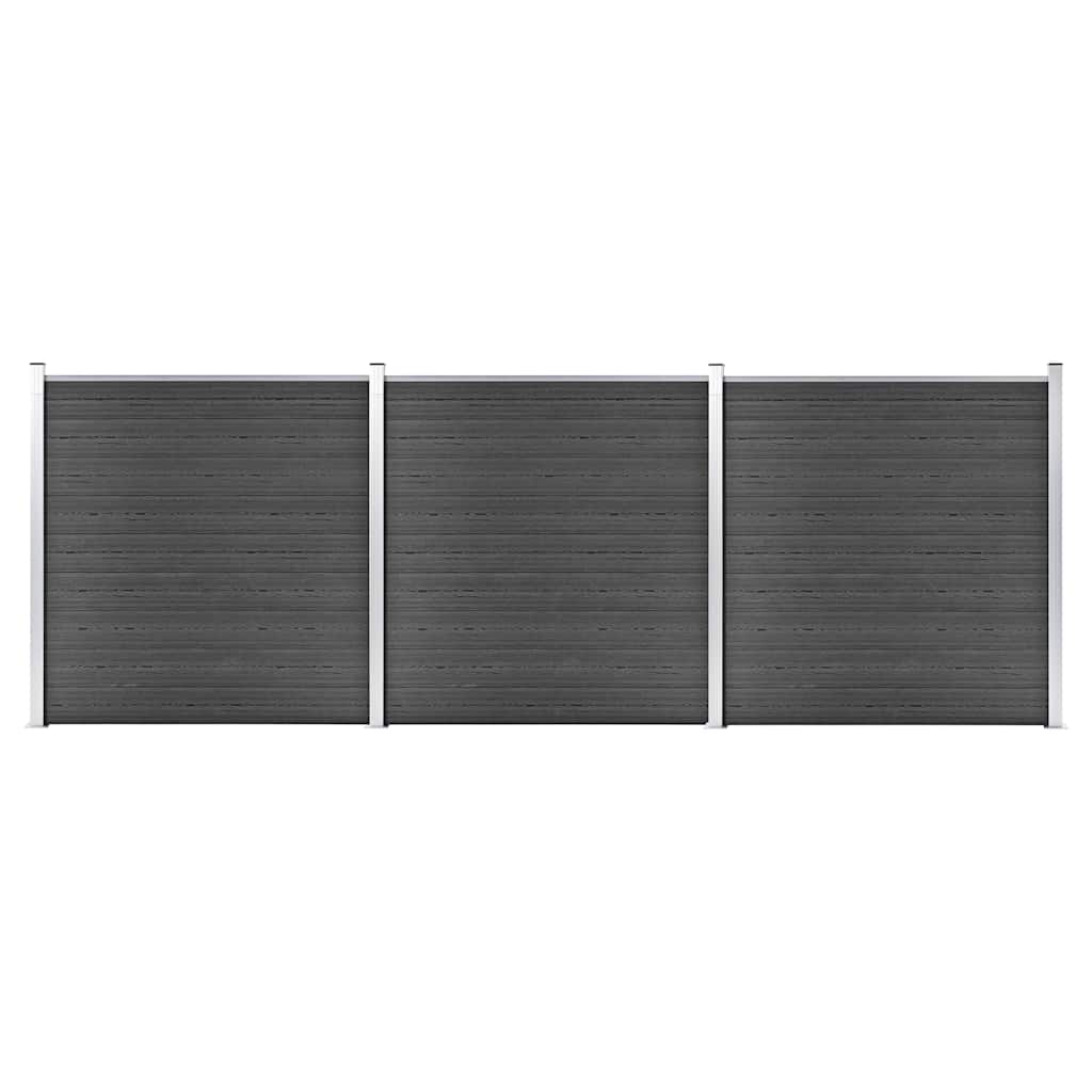 Aiapaneelide komplekt, WPC, 526 x 186 cm, must