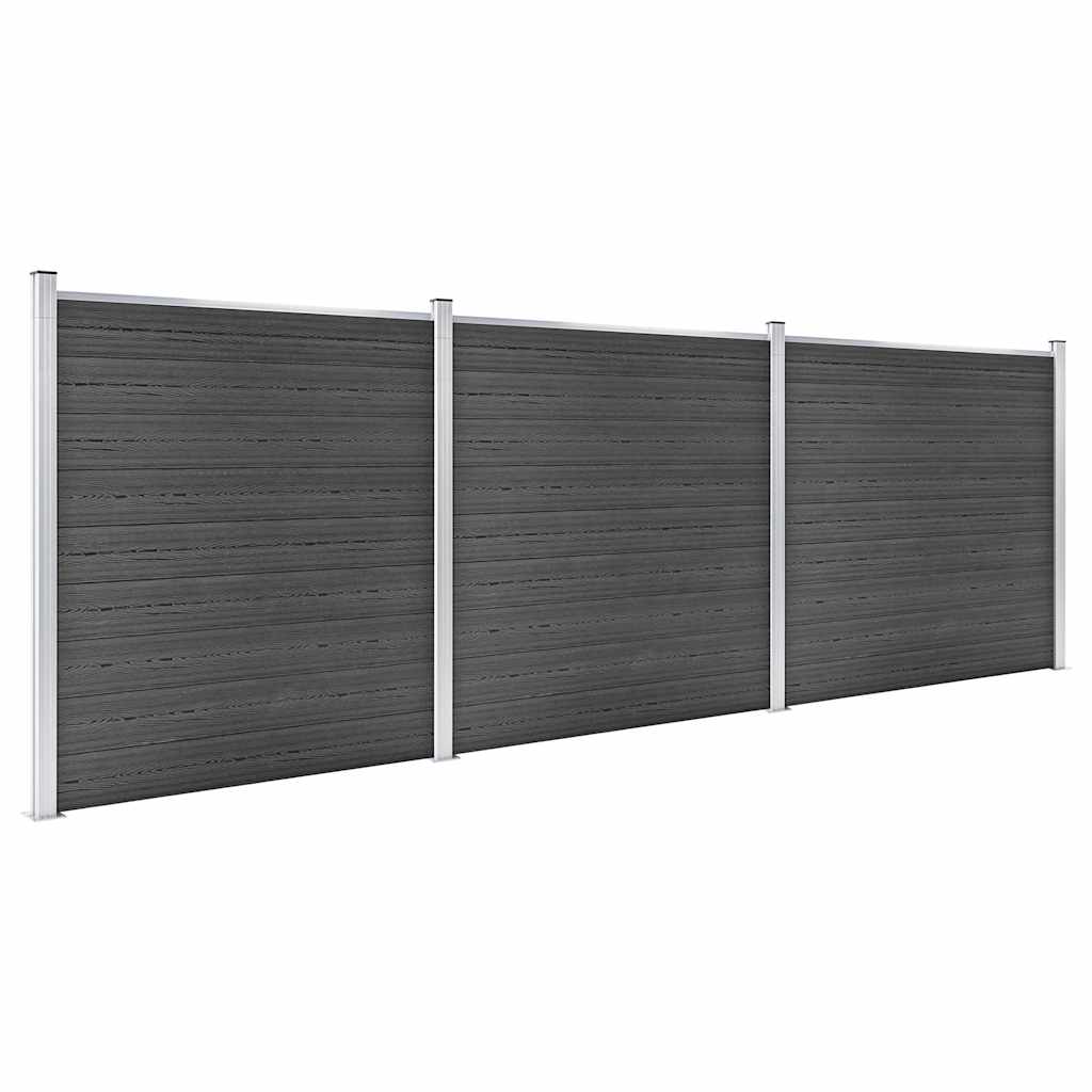 Aiapaneelide komplekt, WPC, 526 x 186 cm, must