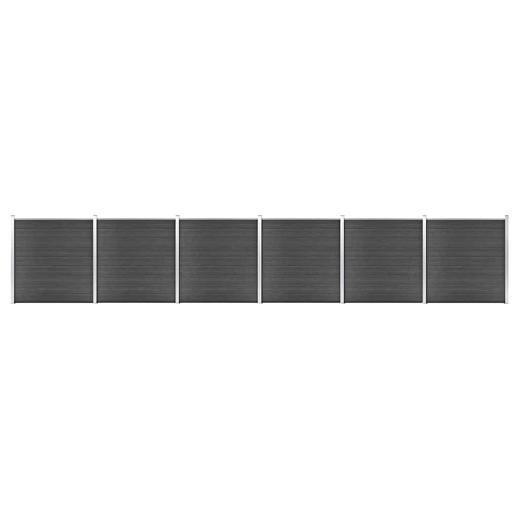 Aiapaneelide komplekt, WPC, 1045x186 cm, must