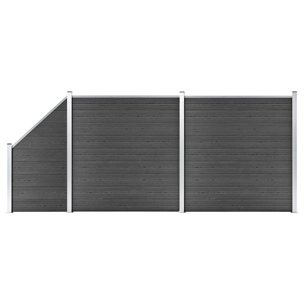 Aiapaneelide komplekt, WPC, 446 x (105-186) cm, must