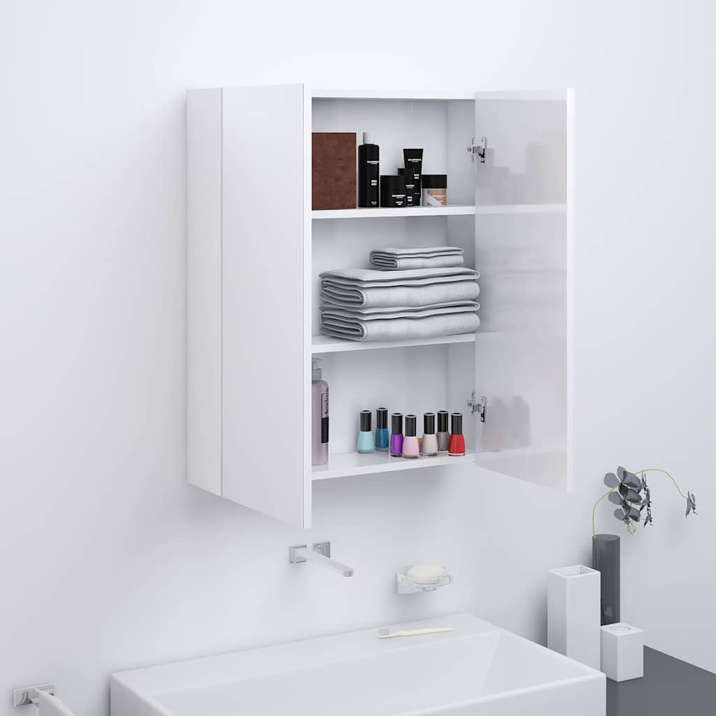 Vannitoa peegelkapp, 60 x 15 x 75 cm, MDF, säravvalge
