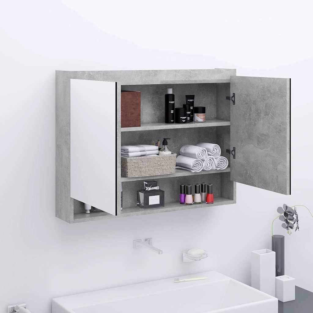 Vannitoa peegelkapp, 80 x 15 x 60 cm, MDF, betoonhall
