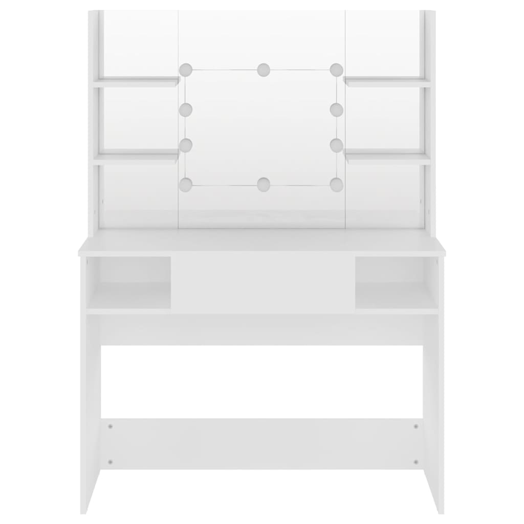 Meigilaud LED-tuledega, 100x40x135 cm, valge