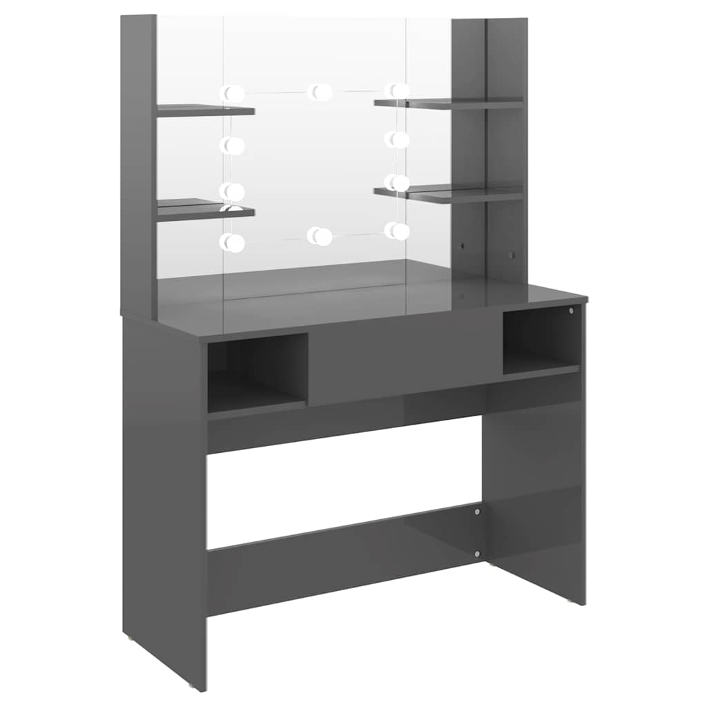 Meigilaud LED-tuledega, 100x40x135 cm, säravhall
