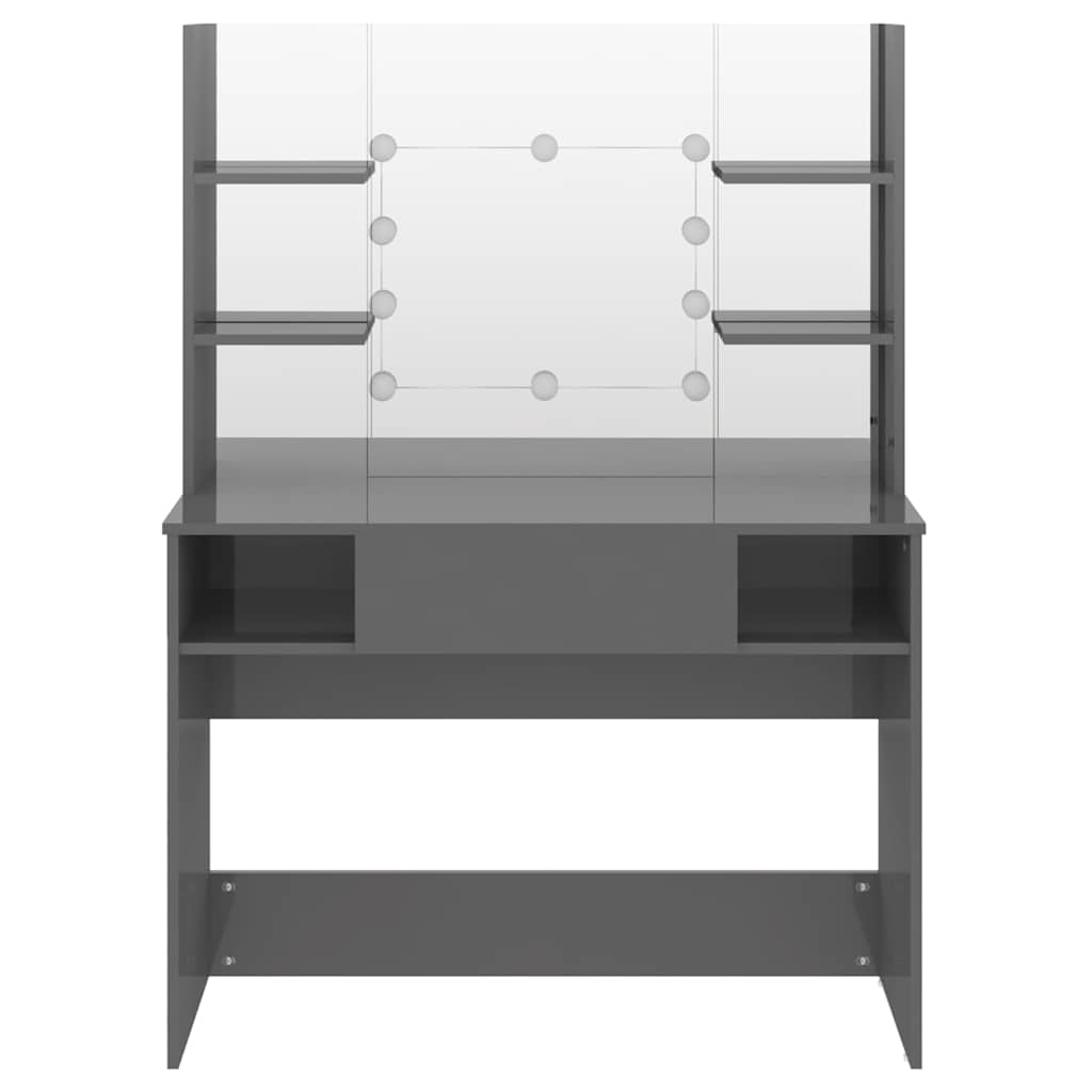 Meigilaud LED-tuledega, 100x40x135 cm, säravhall