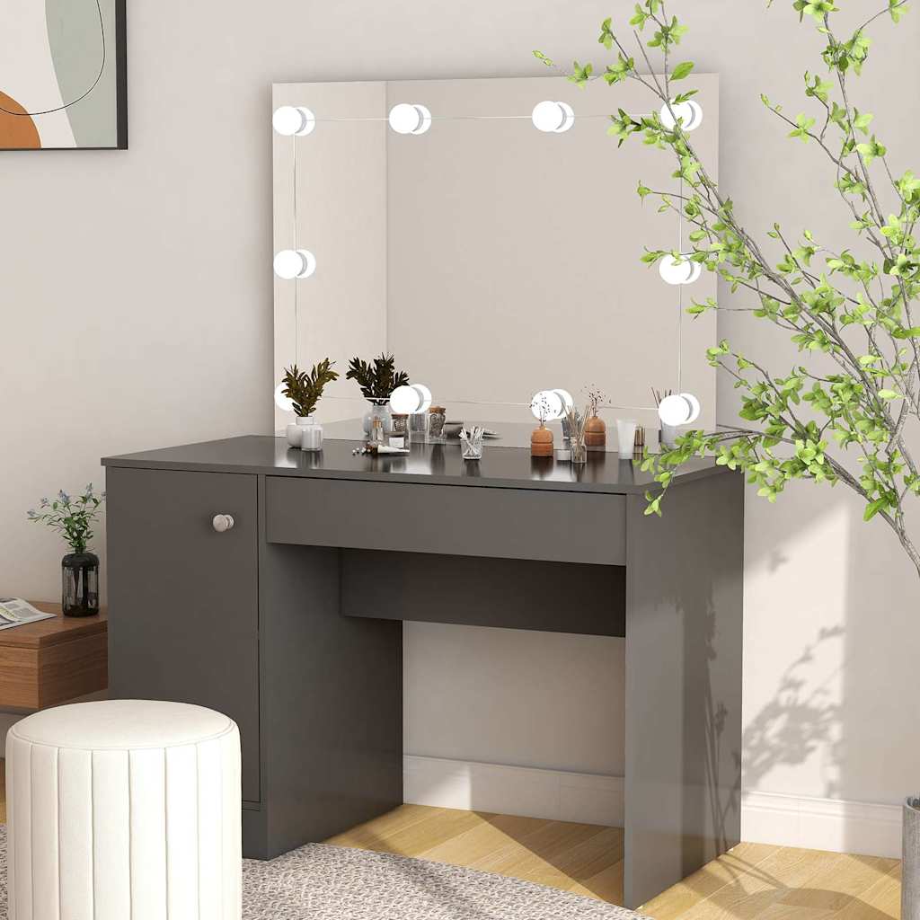 Meigilaud LED-tuledega, 110x55x145 cm, MDF, hall