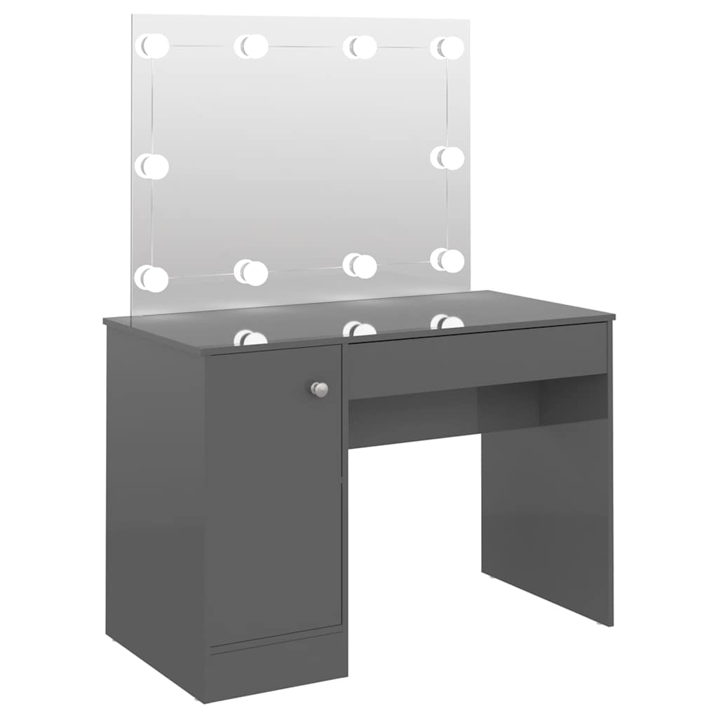Meigilaud LED-tuledega, 110x55x145 cm, MDF, säravhall