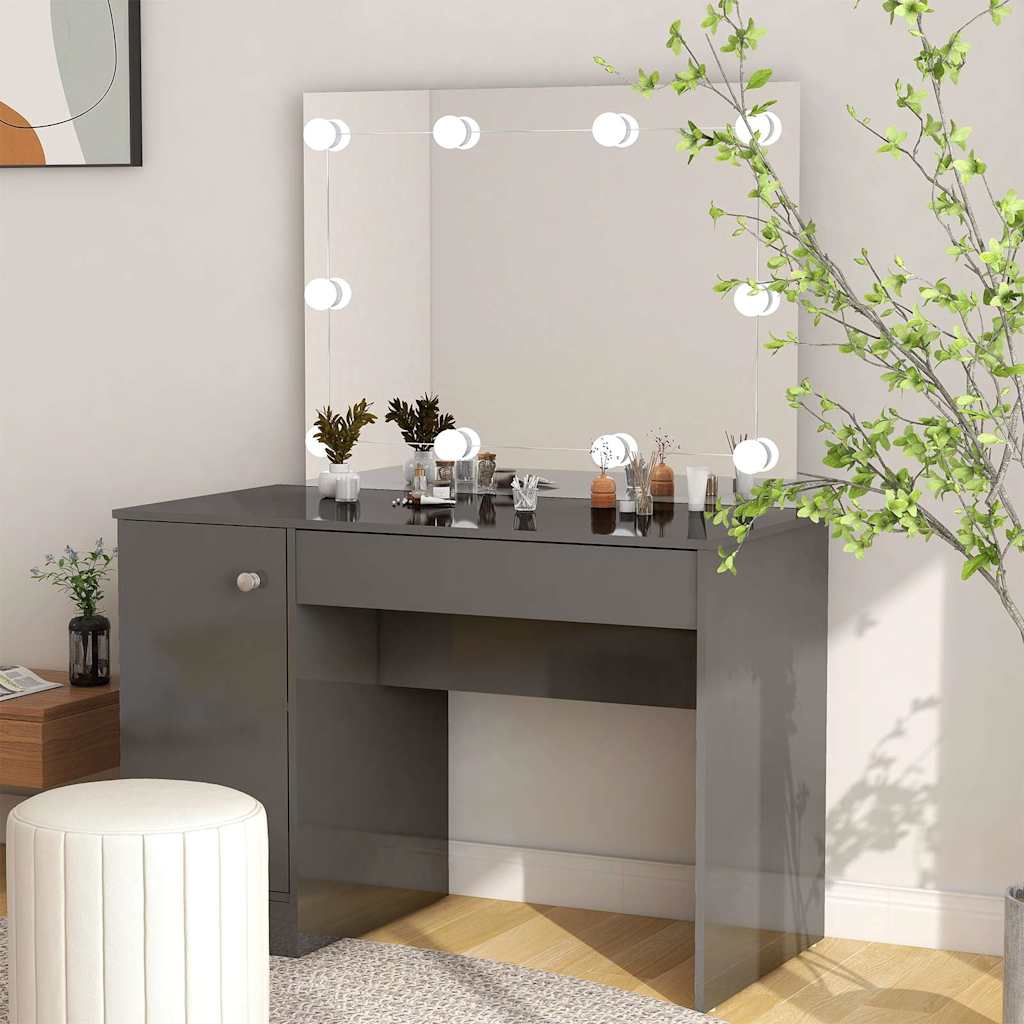 Meigilaud LED-tuledega, 110x55x145 cm, MDF, säravhall
