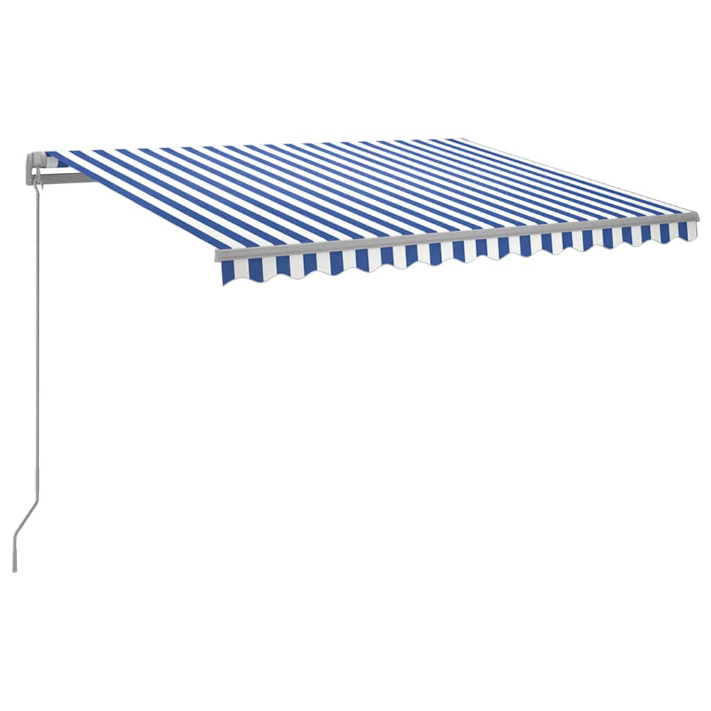 Käsitsi sissetõmmatav varikatus, LED, 300x250, sinine ja valge