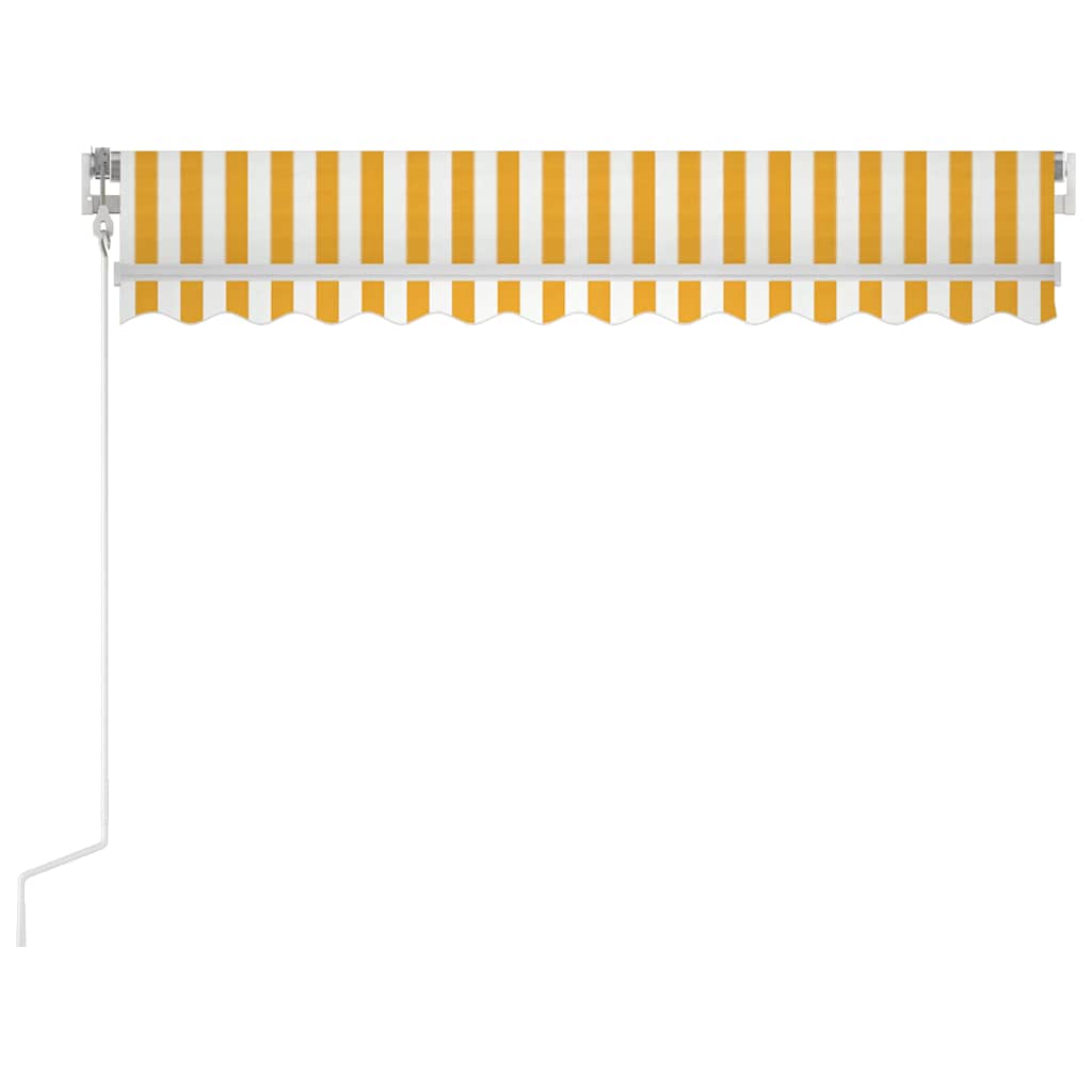 Käsitsi sissetõmmatav varikatus, 350x250 cm kollane ja valge