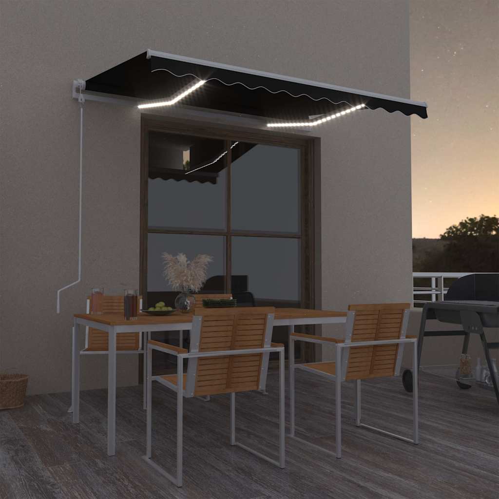 Automaatne varikatus LEDi ja tuuleanduriga 350x250 cm tumehall