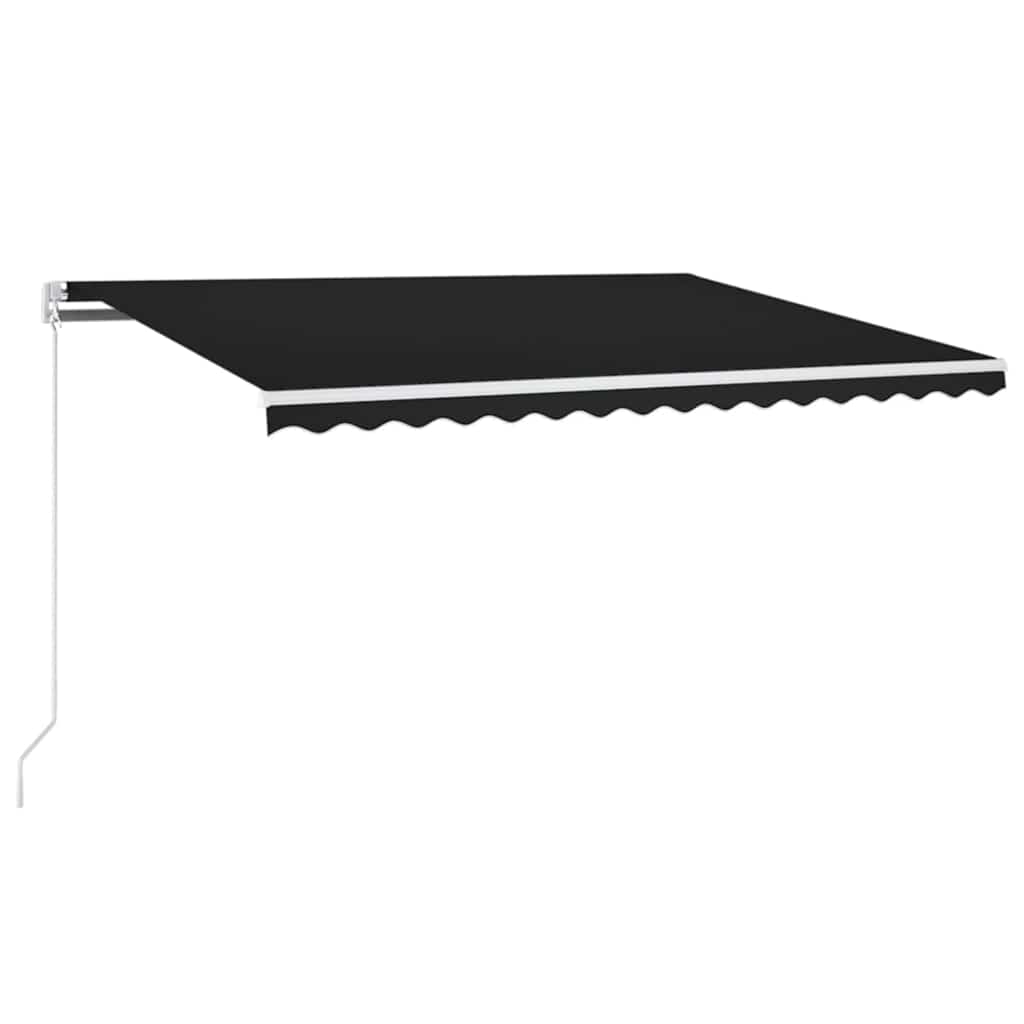 Käsitsitõmmatav varikatus LEDiga, 400 x 300 cm, antratsiithall