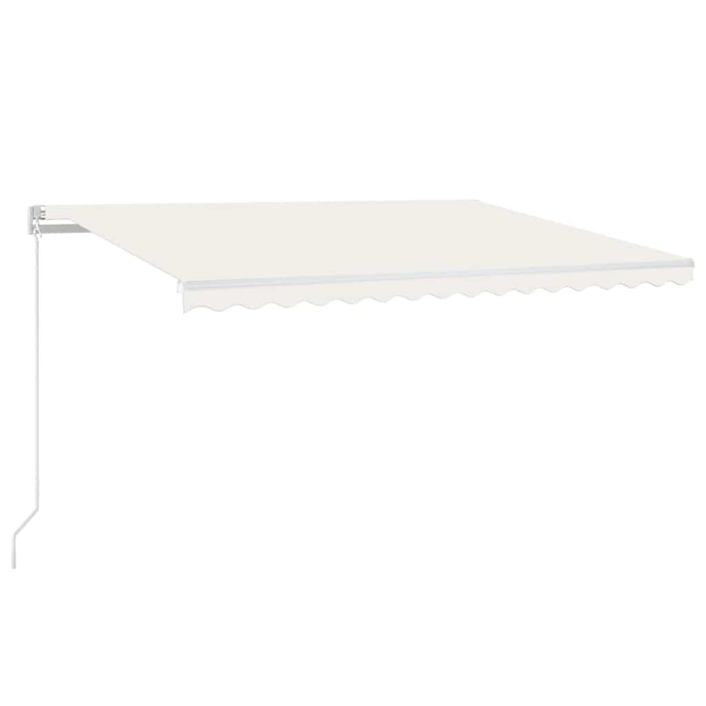 Käsitsi sissetõmmatav varikatus, LED, 450x300 cm, kreemjas