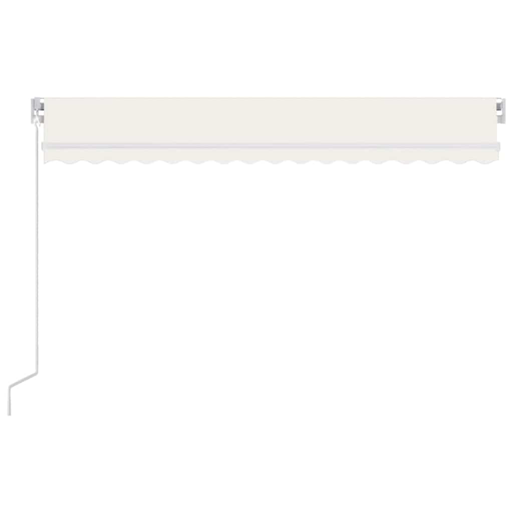 Käsitsi sissetõmmatav varikatus, LED, 450x300 cm, kreemjas