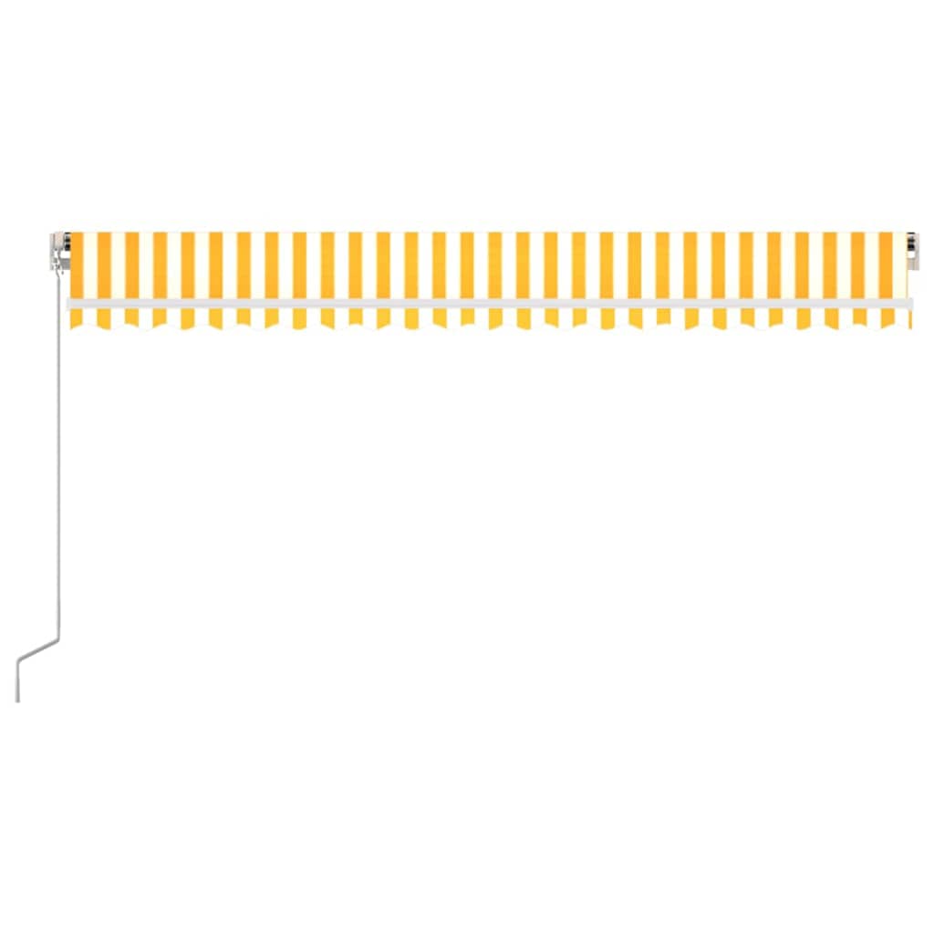 Käsitsi sissetõmmatav varikatus LED, 500x300 cm kollane, valge