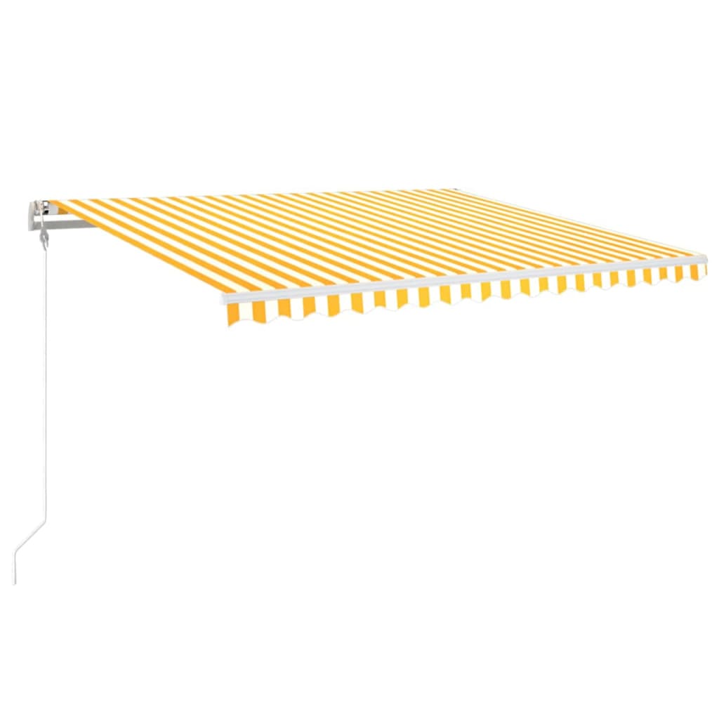 Automaatne varikatus, LED, tuuleandur, 450x350 cm kollane/valge