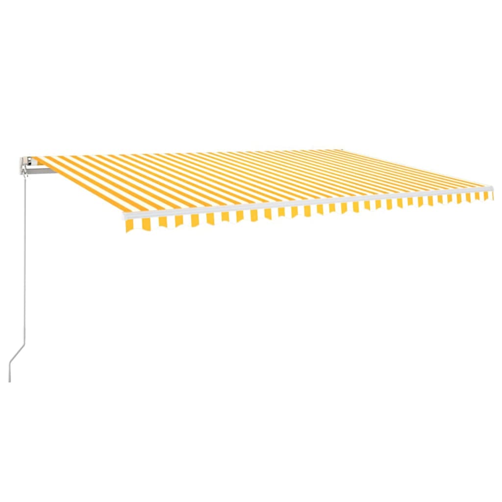 Automaatselt sissetõmmatav varikatus, 500x350 cm, kollane/valge