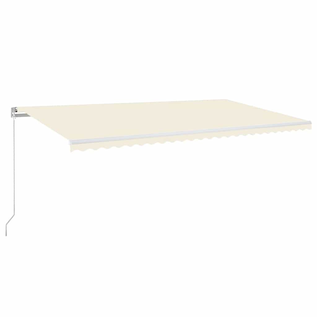 Käsitsi sissetõmmatav varikatus LED 600x350 cm kreemjas