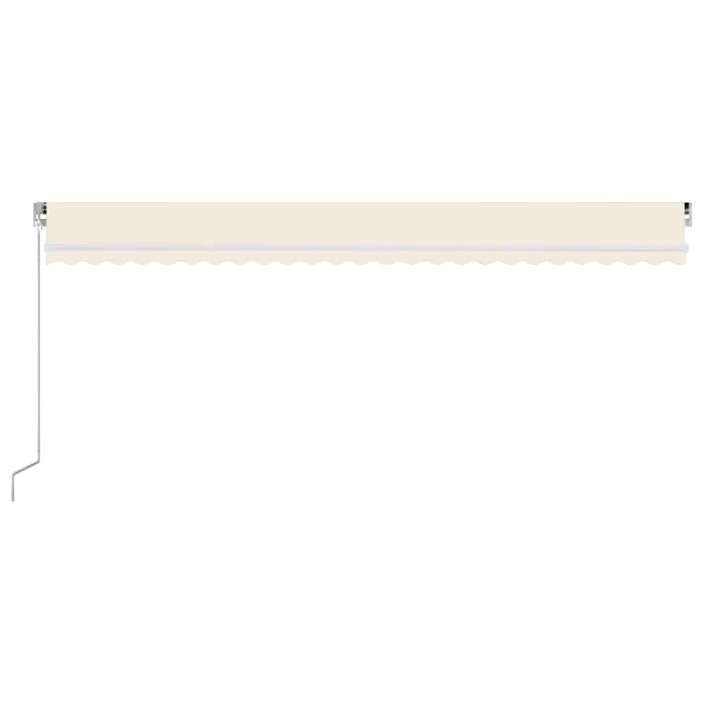 Käsitsi sissetõmmatav varikatus LED 600x350 cm kreemjas