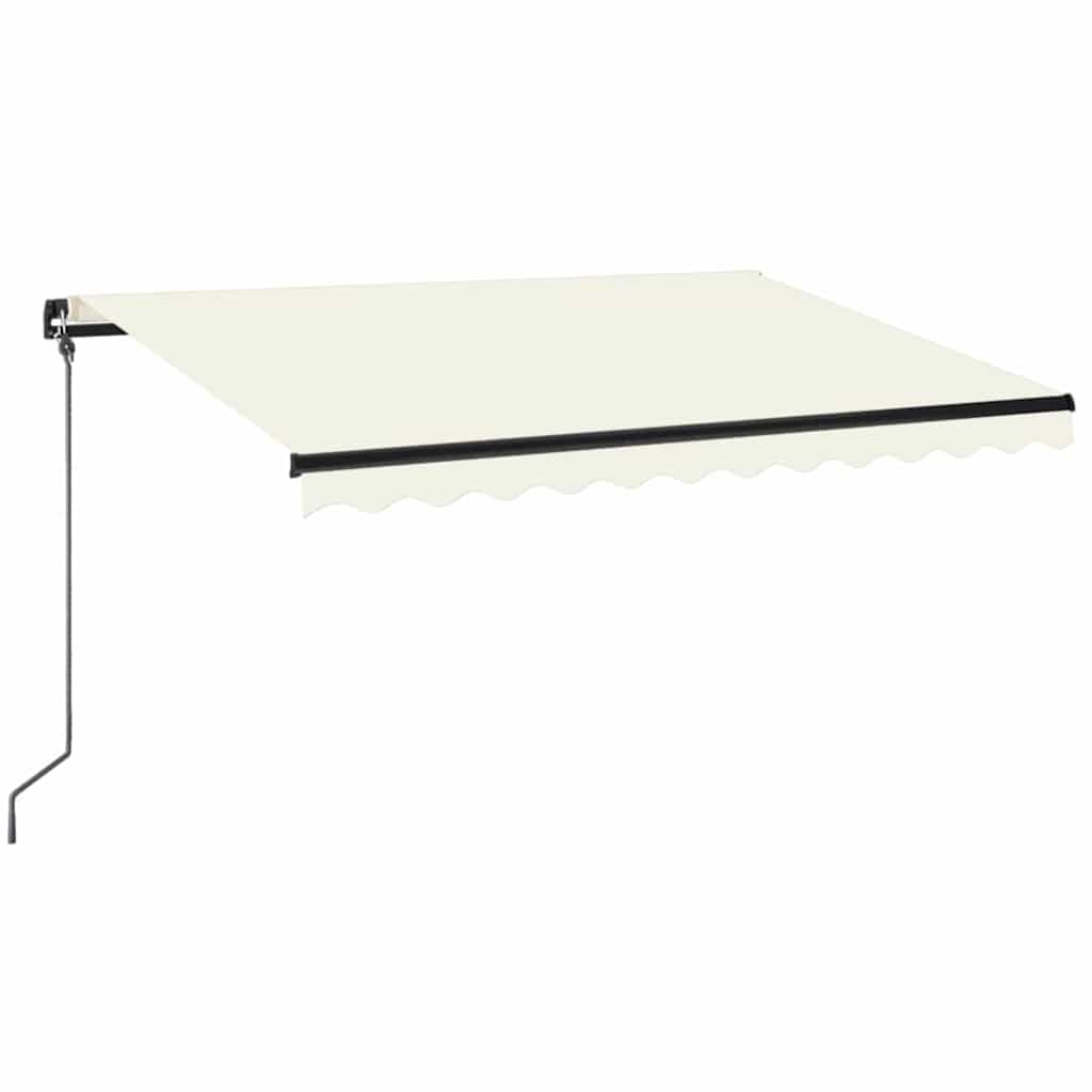 Käsitsi sissetõmmatav varikatus LEDiga, 350x250 cm kreemjas